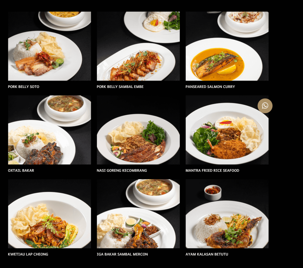 mantra pik jakarta menu asian