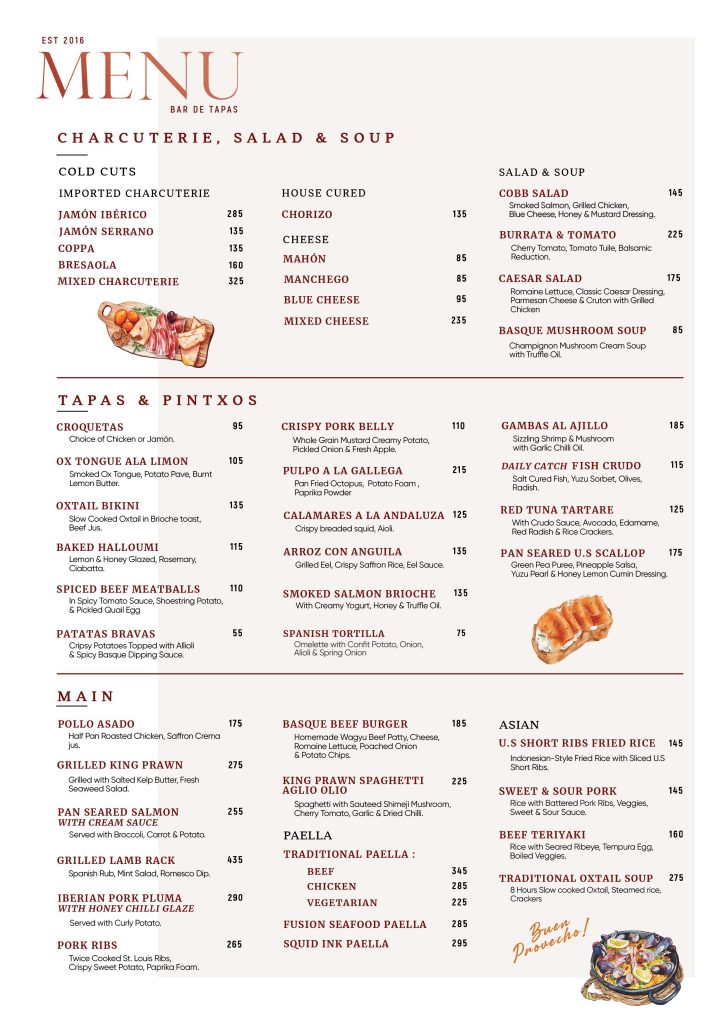 menu dinner basque de tapas jakarta