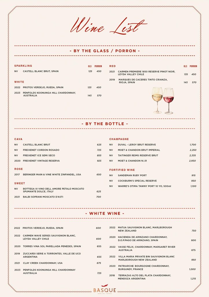 menu wine bar basque de tapas jakarta