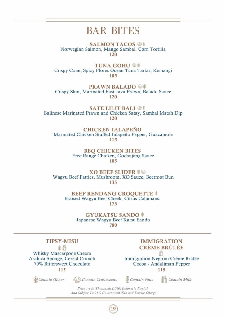 nautilus bar menu