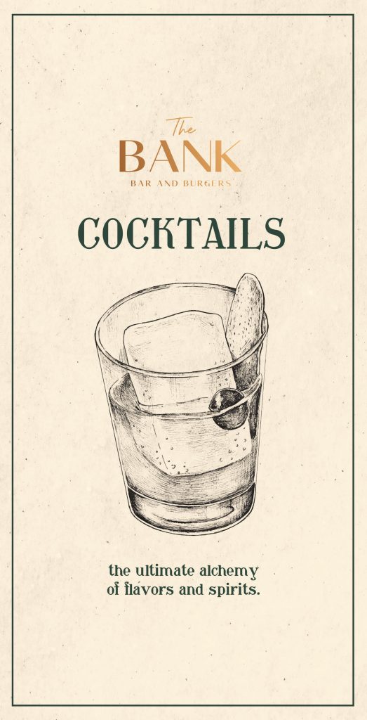 bar the bank menu & drink