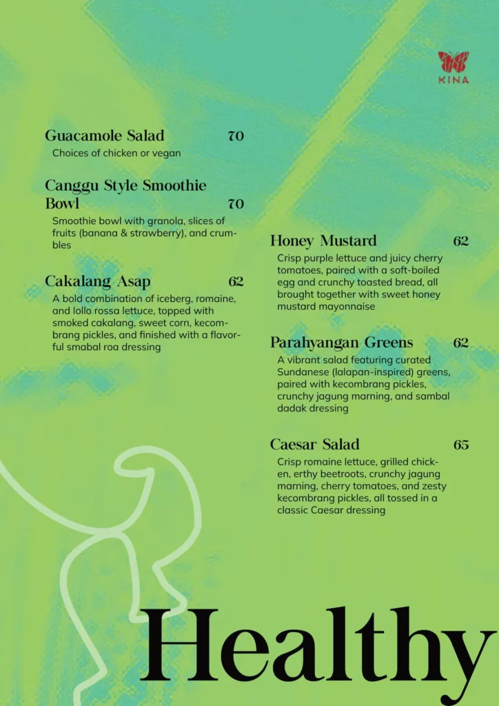 KINA Senopati's Menu