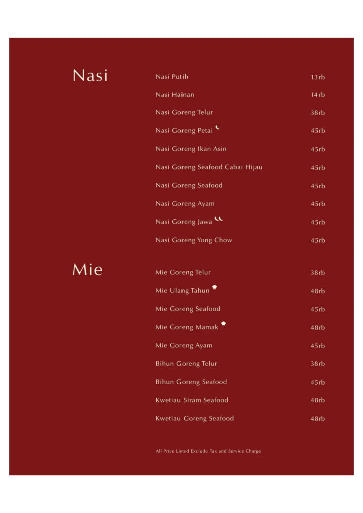 Sentosa Seafood Menu - Senayan