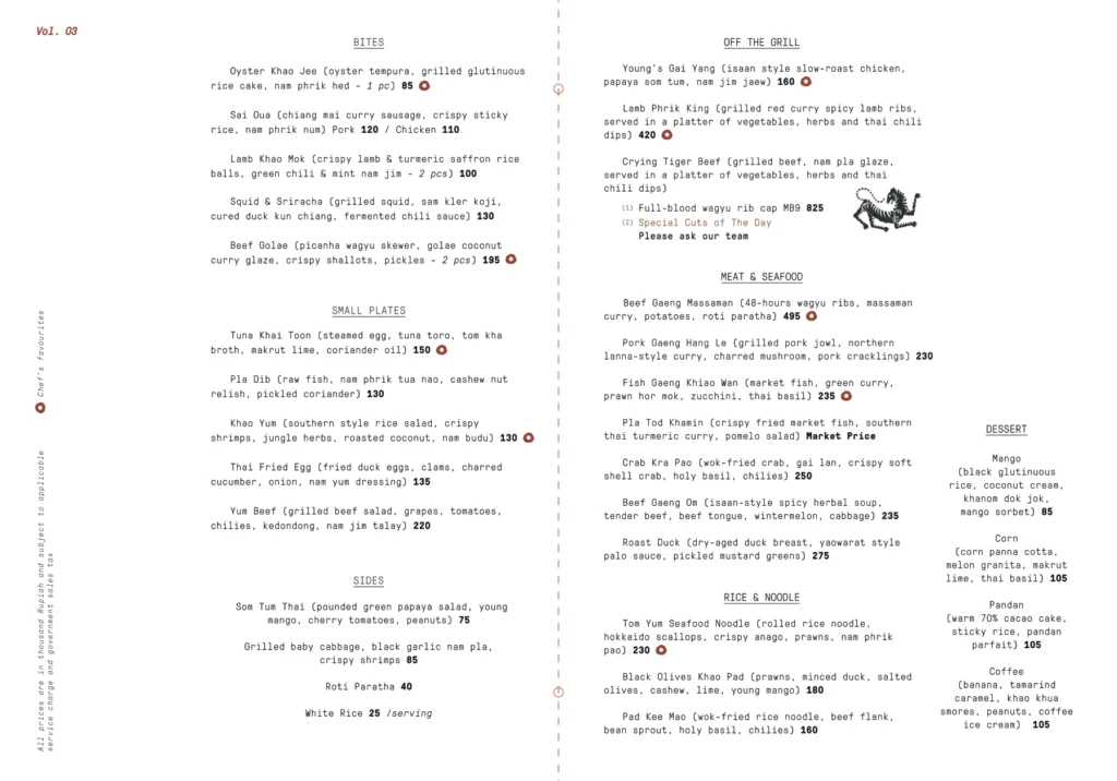 YOUNG Restaurant Menu