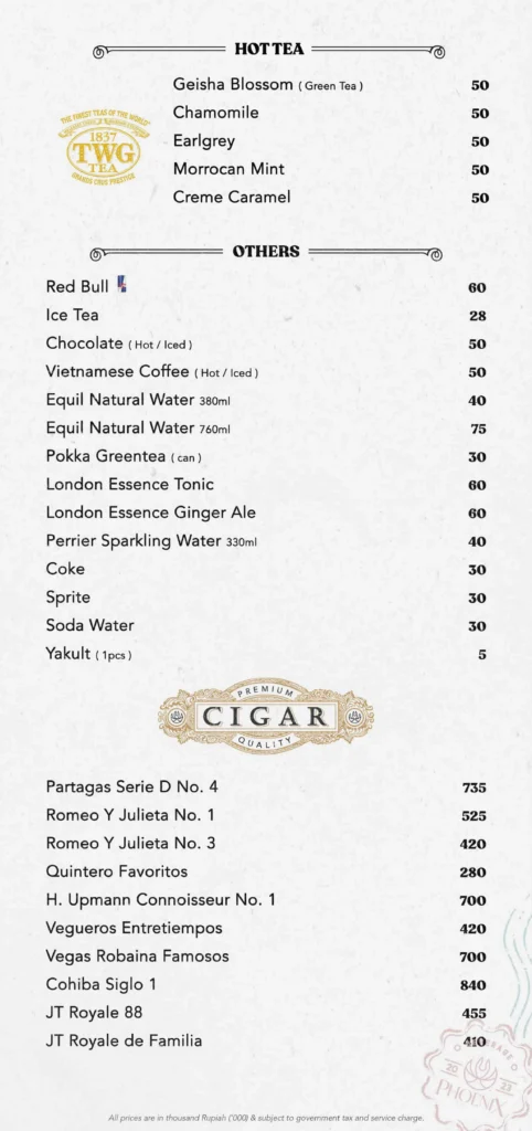 phoenix gastrobar menu