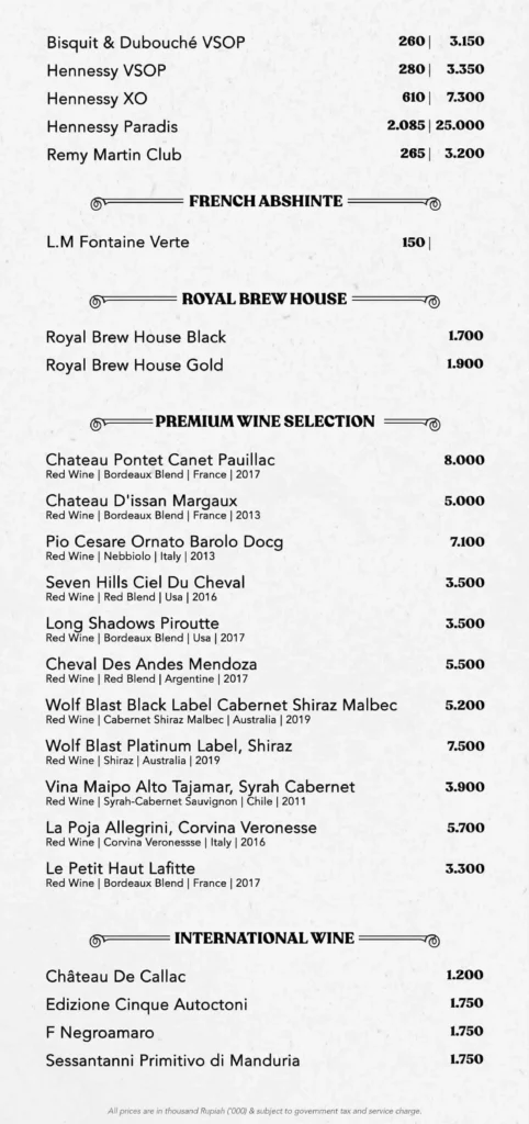 phoenix gastrobar menu