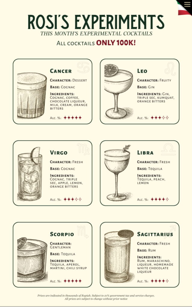 rosi senopati menu