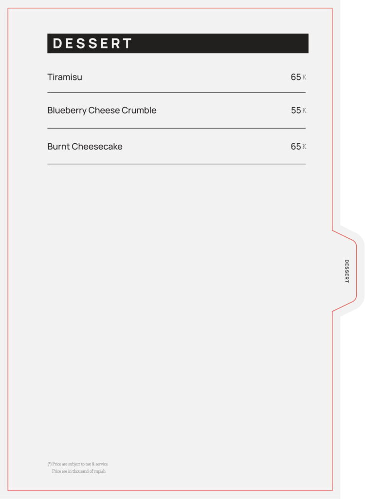 Menu SLAB Wijaya Kebayoran Baru