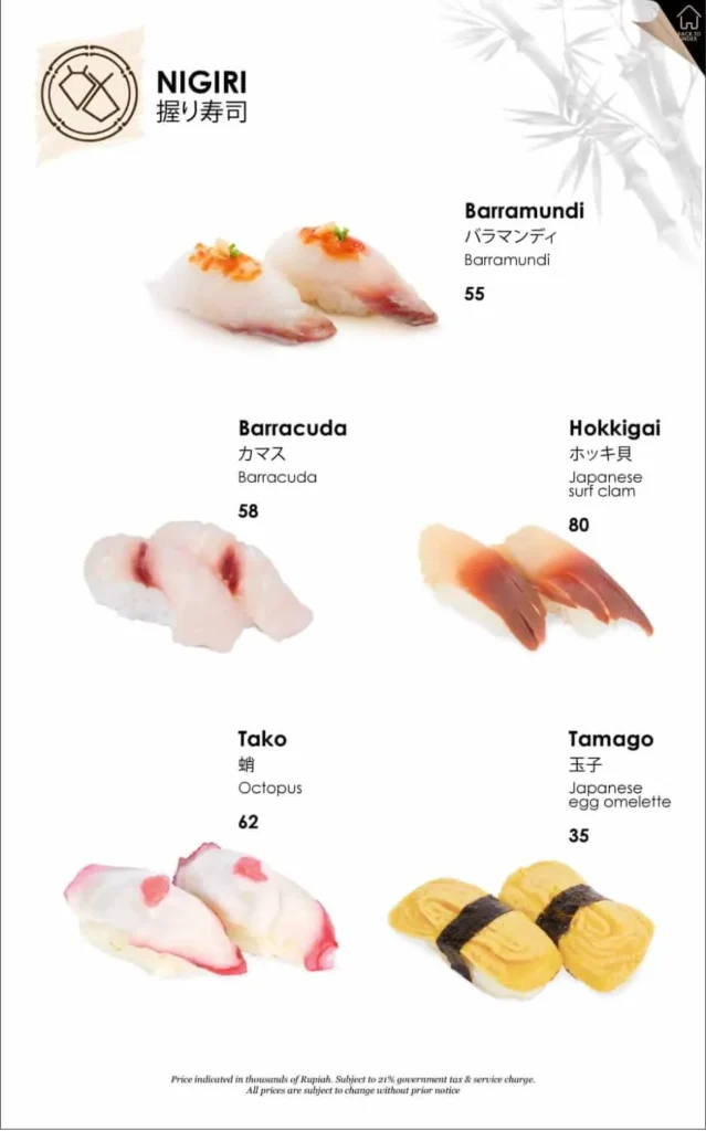 kenjiro jakarta menu