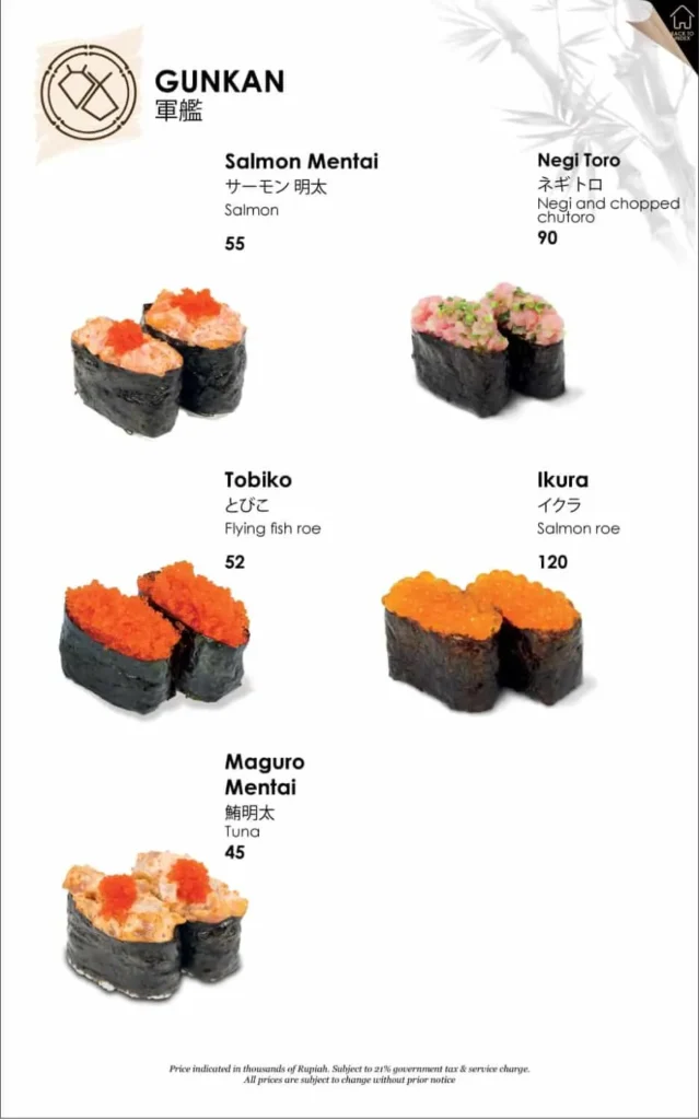 kenjiro jakarta menu
