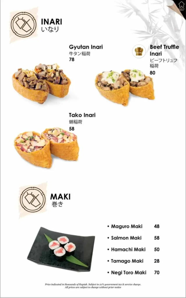 kenjiro jakarta menu