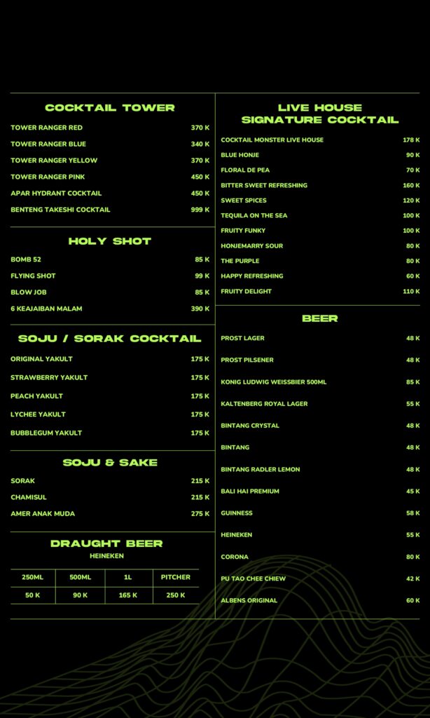 livehouse kemang menu