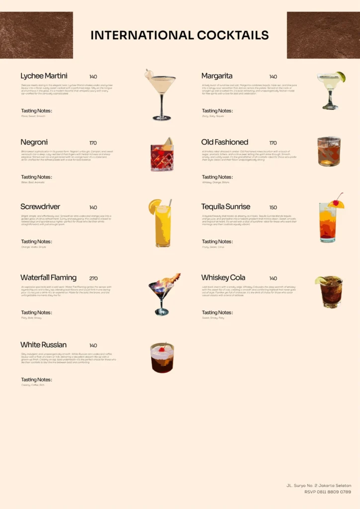 Kala Jakarta - Menu